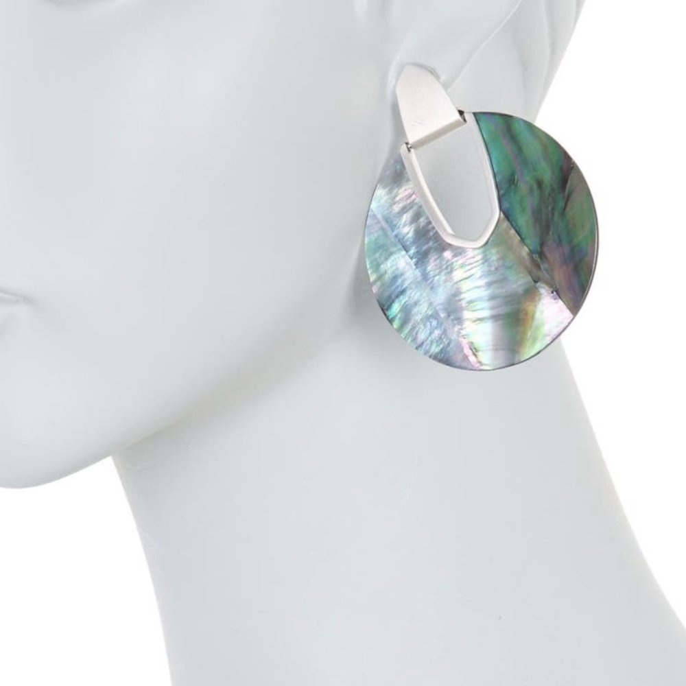 KENDRA SCOTT Diane Rhodium Plated Disc Earrings